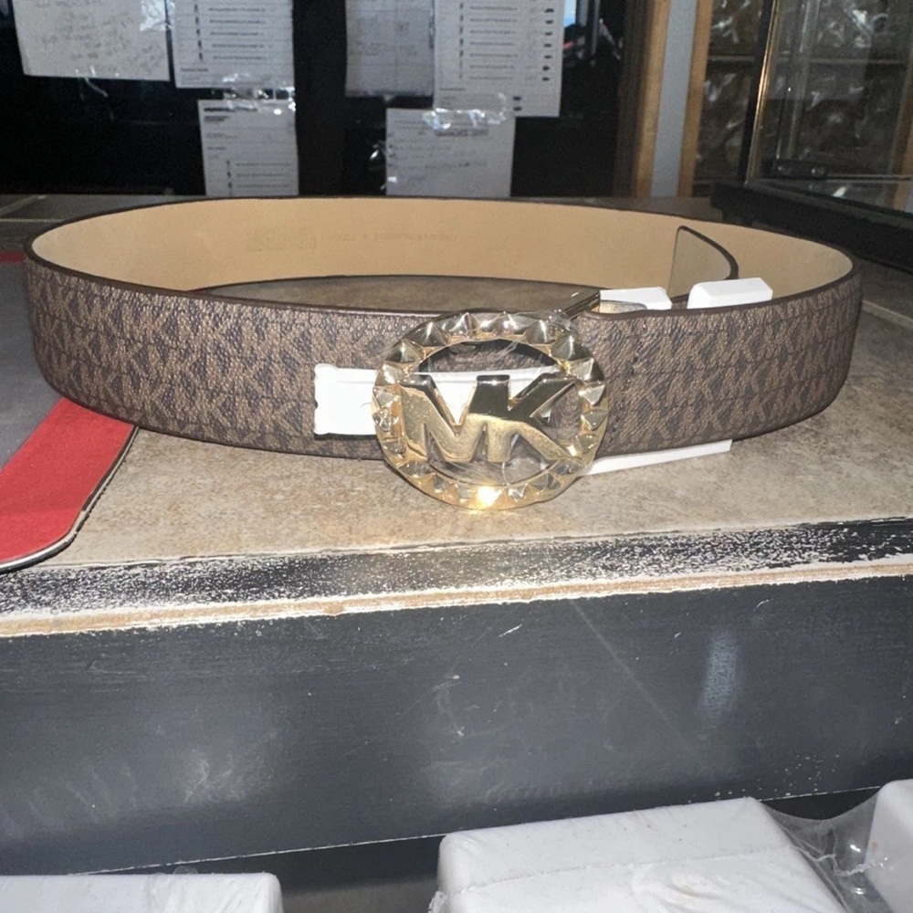 Michael Kors Brown and Gold Belt